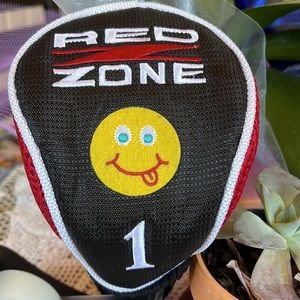 Red Zone 1 Club HEADCOVER Golf Head Cover Black Sock With Red